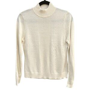 Randolph Duke The Look Lagenlook Wool Blend Cream Ribbed Turtleneck Knit Sweater
